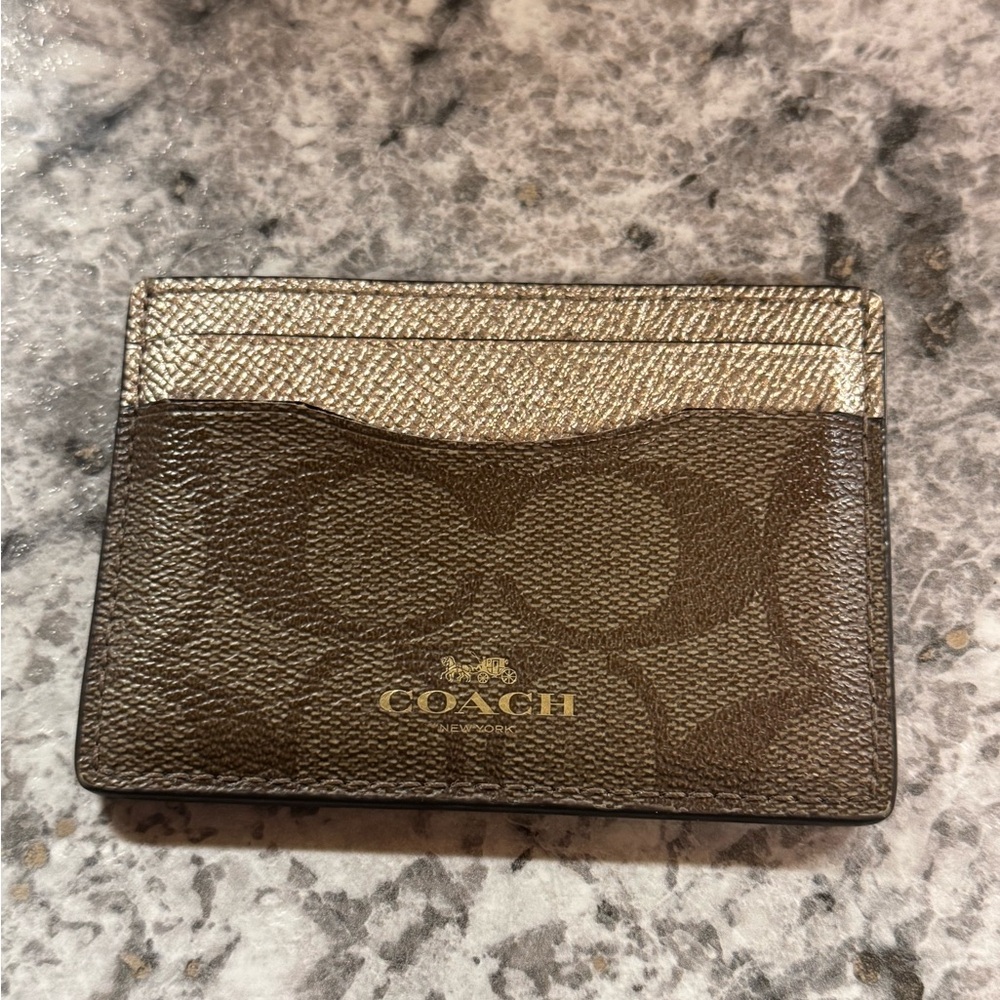 Coach Metallic Gold Card Holder
